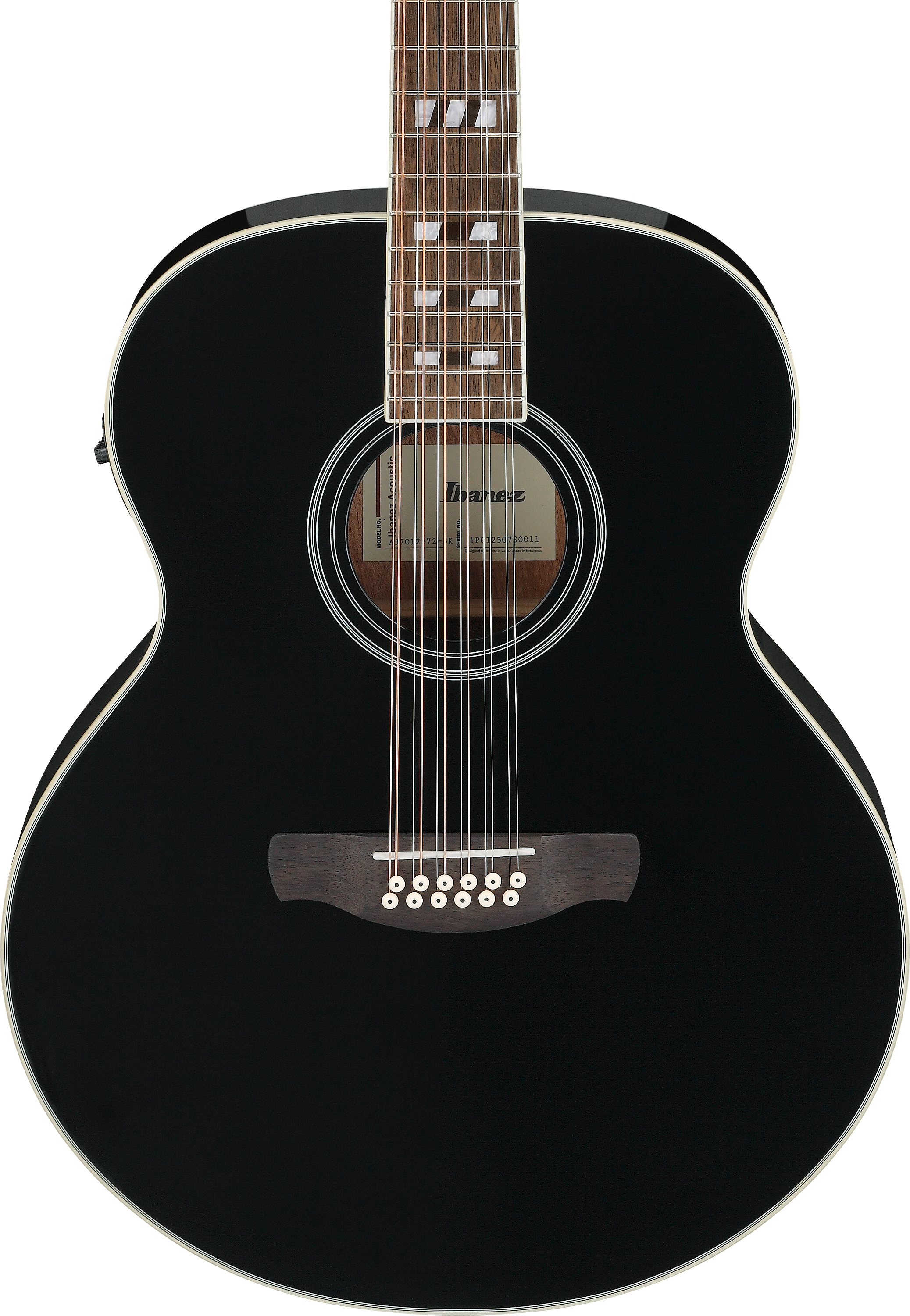 AJ7012M1E-BK 12-string Westerngitarre Black High Gloss